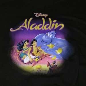 Black Disney Aladdin shirt with v neck